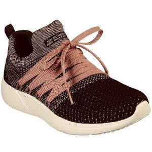 Skechers Black Sneakers with Breathable Knit Design Pinkish Brown Laces Size 8.5